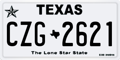 TX license plate CZG2621