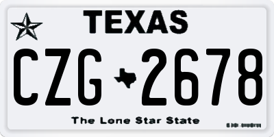 TX license plate CZG2678