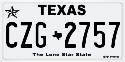 TX license plate CZG2757