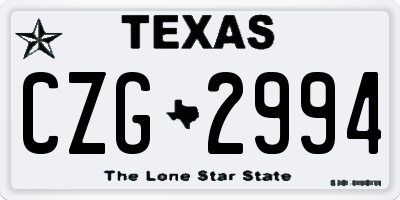 TX license plate CZG2994
