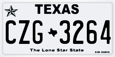 TX license plate CZG3264