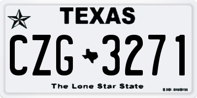 TX license plate CZG3271
