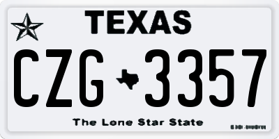 TX license plate CZG3357