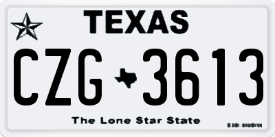 TX license plate CZG3613