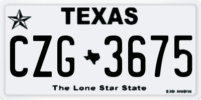 TX license plate CZG3675