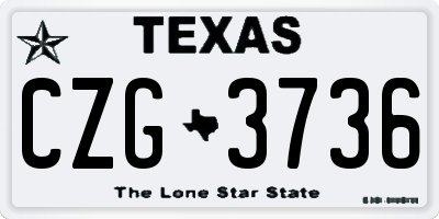 TX license plate CZG3736