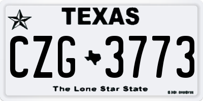 TX license plate CZG3773
