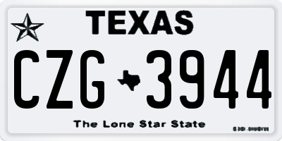 TX license plate CZG3944