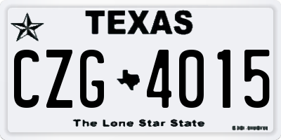 TX license plate CZG4015