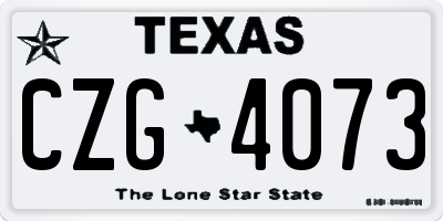 TX license plate CZG4073