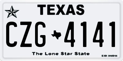 TX license plate CZG4141