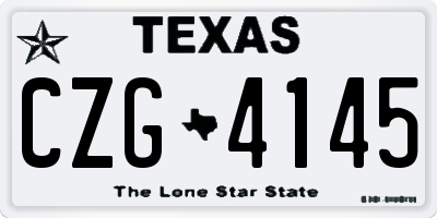 TX license plate CZG4145
