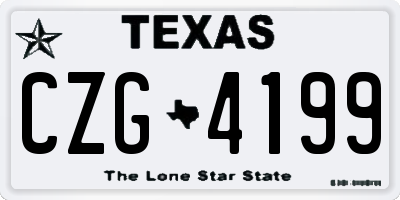 TX license plate CZG4199