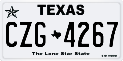 TX license plate CZG4267