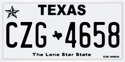 TX license plate CZG4658