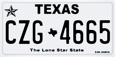 TX license plate CZG4665