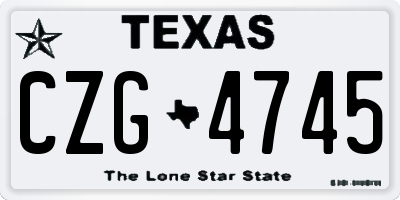 TX license plate CZG4745