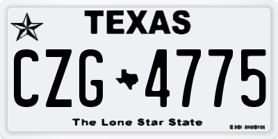 TX license plate CZG4775