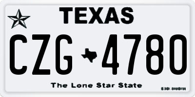 TX license plate CZG4780