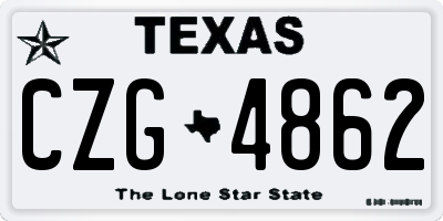 TX license plate CZG4862