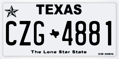 TX license plate CZG4881