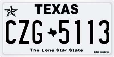 TX license plate CZG5113