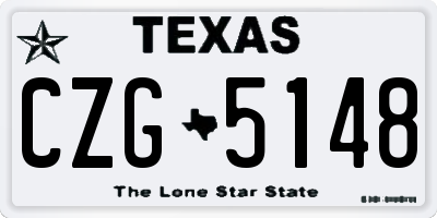 TX license plate CZG5148