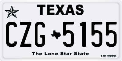TX license plate CZG5155