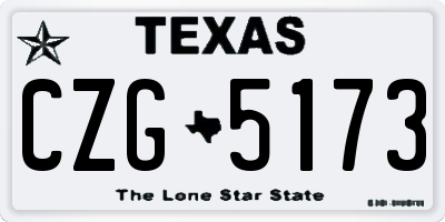 TX license plate CZG5173