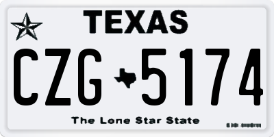 TX license plate CZG5174