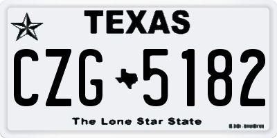 TX license plate CZG5182