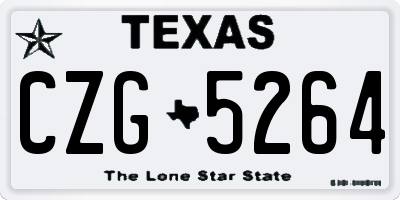 TX license plate CZG5264