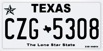 TX license plate CZG5308