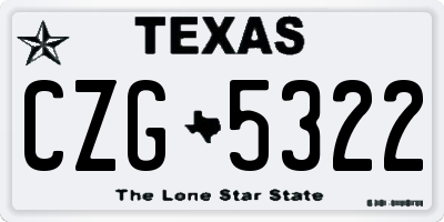 TX license plate CZG5322