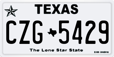 TX license plate CZG5429