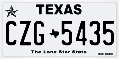 TX license plate CZG5435