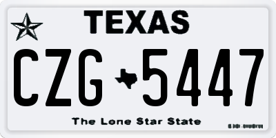 TX license plate CZG5447