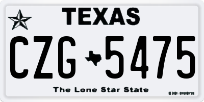 TX license plate CZG5475