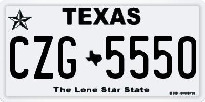 TX license plate CZG5550