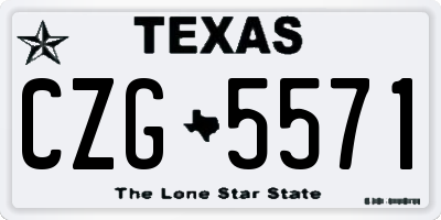 TX license plate CZG5571