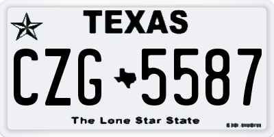 TX license plate CZG5587