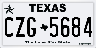 TX license plate CZG5684