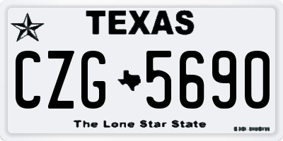 TX license plate CZG5690