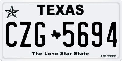 TX license plate CZG5694