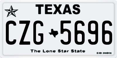 TX license plate CZG5696