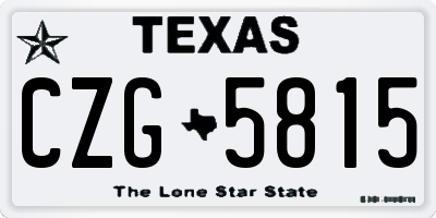 TX license plate CZG5815