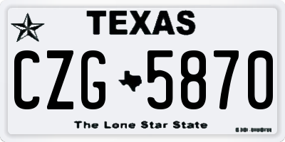 TX license plate CZG5870