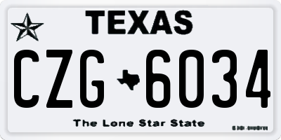 TX license plate CZG6034