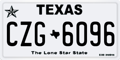 TX license plate CZG6096