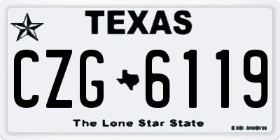 TX license plate CZG6119